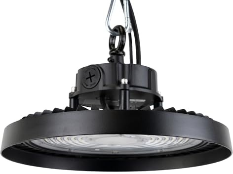 ENOVALITE 6 Stück LED Hallenleuchte 100/150/200W einstellbar, 4000K, IK09 | 170 lm/W, IP65, 0-10V dimmbar, bis 34000lm, UFO Lampe High Bay, Werkstattbeleuchtung, Industrieleuchte