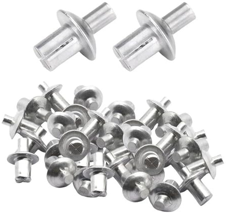 Rivetti perforanti con testa a espansione in alluminio for chiodi a percussione, nucleo tondo, piccole viti autofilettanti, elementi di fissaggio(60Pcs,9mm)