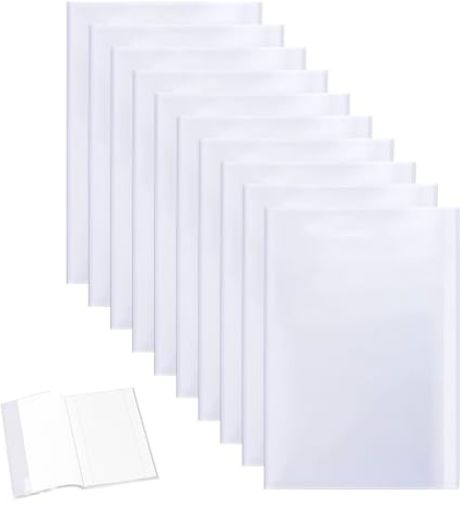 10 Stück Heftumschläge A4 Transparent,Schulbücher Buchumschlag Buchumschläge Umschlag 30cm Bücher Umschläge Durchsichtig Buch Buchhülle Buchschoner Heftumschlag Einschlagen Folie Set für Schulbuch