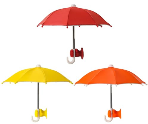Phone Umbrella, Anti-Glare Insulated Cell Phone Umbrella with Suction Cup Stand Outdoor Mobile Holder with Universal Adjustable Fist Holder, Style 2