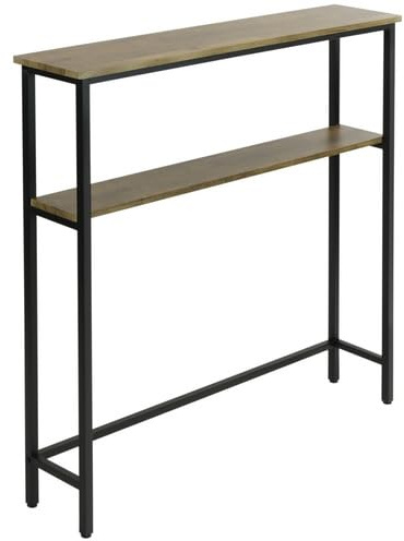 WERKSTAR Konsolentisch Sofatisch Flurtisch Eingangstisch Konsole hinter dem Sofa Sofaspitze 2 Ebenen für Wohnzimmer Eingang Flur 100x20x102 Warmer Holzton