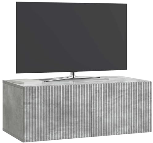 vidaXL Wandmontierter TV-Schrank Betongrau 78,5 x 41 x 30 cm, Wohnzimmer, Moderne Entertainment-Wand, rechteckige TV-Konsole, stylischer Stauraum, hängender Schrank