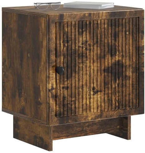 vidaXL Nachttisch Geräucherte Eiche 43 x 34,5 x 50 cm Holzwerkstoff, Vintage Schlafzimmer-Schrank, rechteckige Aufbewahrung, praktischer Organizer, Elegantes Nachtmöbel, kompakt
