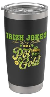 St. Patricks Day, Irische Witze, Topf voller Gold Doppelwandiger Edelstahl-Thermobecher