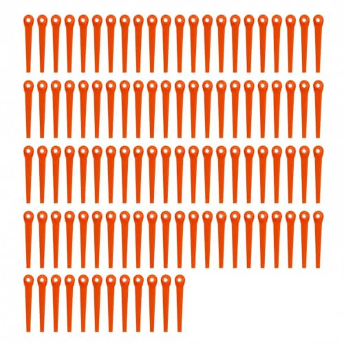 100 Stück Ersatzmesser Rasentrimmer für Gardena AccuCut ComfortCut EasyCut Li18/23R Turbotrimmer 400 450Li RotorCut, Kunststoffmesser kompatibel Gardena, Premium Ersatzklingen langlebig Garten Zubehör