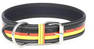 Julius-K9 Collar de Piel Artificial - Bandera Alemana, Tamaño: 4 x 60 cm