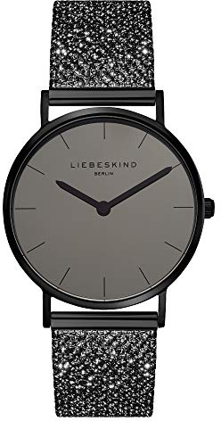 Liebeskind Berlin Damen Analog Quarz Uhr mit Edelstahl Armband LT-0218-MQ Schwarz
