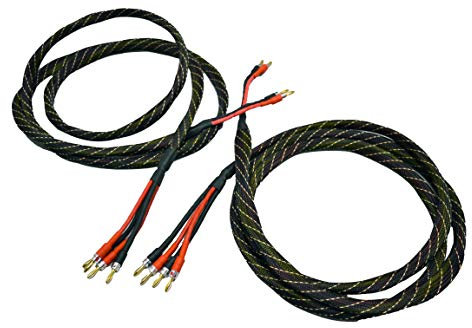 Coppia cavi per casse acustiche Hi-Fi BI-WIRING, twistati, rame OFC puro con connettori a scelta: Banana BFA, Banana, Banana a Pipa, Forcella o Puntale (2 mt., BANANA A PIPA)