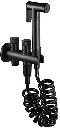 SHUGUANG Bidet Handbrause für Toilette, Schwarz Bidet Sprayer Set Messing Sprühaufsatz mit Kaltes Wasser Bidet WC Brause Wandhalterung Bidet Armaturen für Intimdusche, Feminine Wash