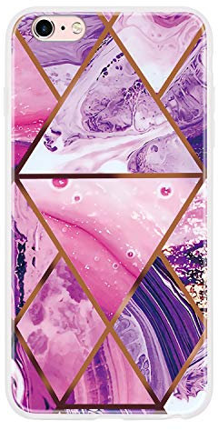 Everainy Compatible for iPhone 6 Plus/iPhone 6s Plus Case Silicone Ultra Slim Funny Marble Pattern Soft Thin Bumper Protective Shockproof Pretty Rubber Cover (purple)