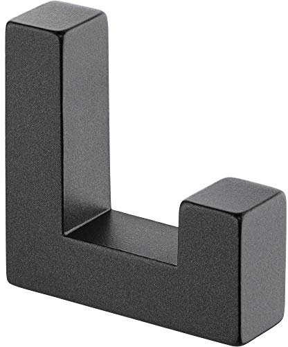 Gedotec Garderoben-Haken | 1 Stück - Huthaken eckig | TETRIS | Einzelhaken Anthrazit | Kleiderhaken 40 x 52 mm | Wand-Haken Garderobe unsichtbar | Design Mantelhaken inkl. Befestigungsmaterial