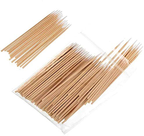 ANCLLO 500 hisopos de algodón puntiagudos con mango de madera para maquillaje, cosméticos, joyas de oído, palitos limpios, puntas
