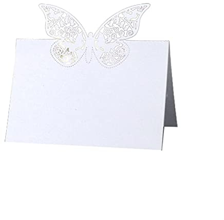 Grußkarte Schmetterling Laser Cut Table Name Place Cards Spitze Namensnachrichten Kartensitz Hochzeit Geburtstag Party Gunst Tischdekor Erstellen Sie ein besonders warmes Moment 50pcs Geburtstagskarte