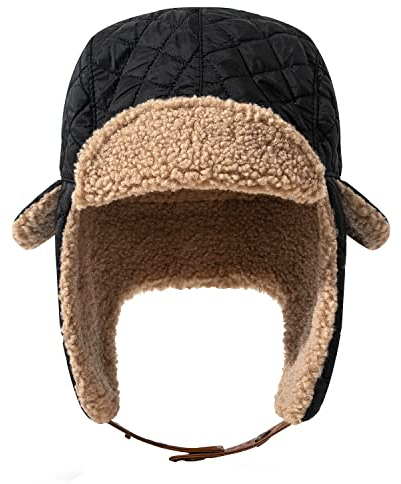 CLAPE Waterproof Polyester Trapper Hat Wasserdicht Fliegermütze Trappermütze mit Ohrenklappen Outdoor Winter Bomber Hut Russische Mütze Herren