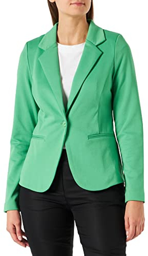 ICHI IHKATE BL Damen Blazer Kurzblazer Jacke Ein-Knopf-Blazer mit Stretch und Reverskragen, Größe:S, Farbe:Kelly Green (166138)