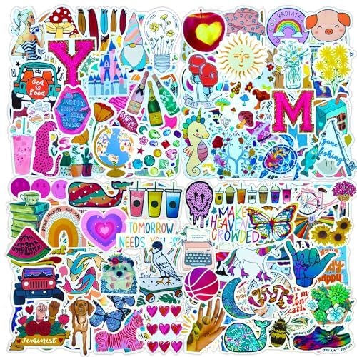 Aesthetic Stickers 200 Pcs VSCO Preppy Cute Sticker Pack, Waterproof Vinyl Stickers, Stickers for Laptop Phone Macbook Scooter Scrapbook Journal Skateboard Cup Suitcase Guitar Mug Planner Book etc