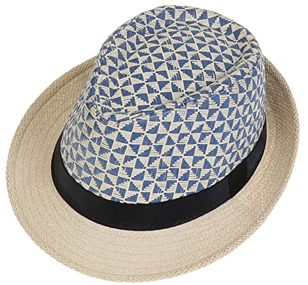 JK Home Panama Plage Femme Homme Rétro Chapeau de Fedora Eté Respirant #ZB Bleu