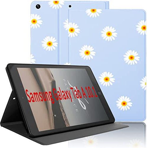 Yoedge Funda para Samsung Galaxy Tab A 10.1 2019 (SM-T510/T515), Ultra Slim PU Cuero Flip Delgada Protectora Carcasa con Función de Soporte Smart Folio Tablet Cover para Galaxy Tab A 10.1, Margarita