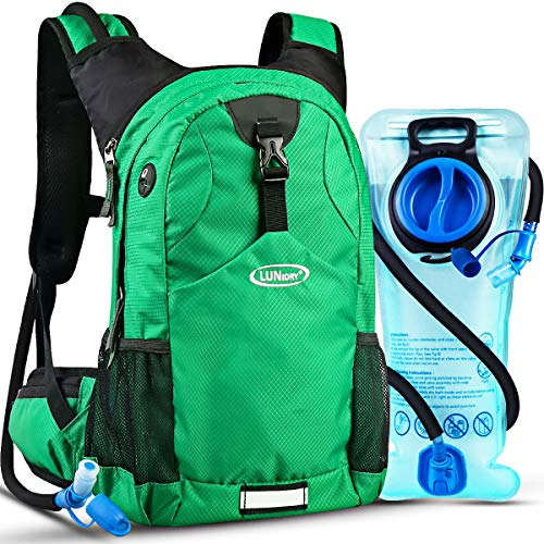Lunidry Trinkrucksack Fahrradrucksack mit Trinkblase 2L Wasserdicht Sportrucksack, 20L Hydration Rucksack Herren Damen Outdoor Laufrucksack Tagesrucksack Wanderrucksack für Camping Ski MTB Fahrrad