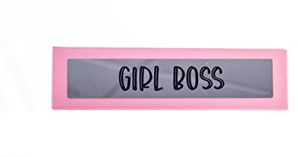 Boxer Gifts 'Girl Boss' Pink Wooden Desk Sign | Fun Pink Desk Accessory For Her | Great Gift For Colleagues