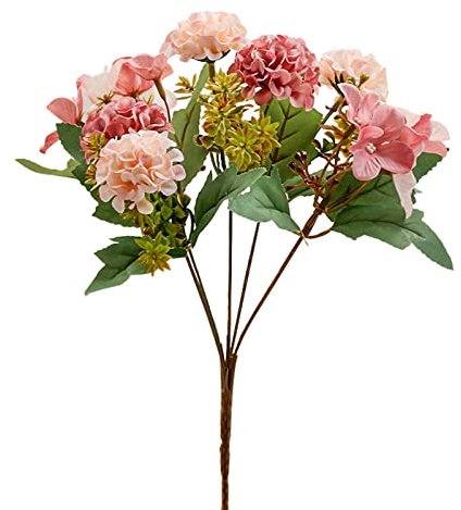 Standaschenbecher Für Draußen Pink 1 Bündel künstliche Rosen aus Kunststoff, Seidenblume, geeignet für die Pflanzendekoration des Familienhotels, Hochzeit, Weihnachten, Bürotisch (@-C, One Size)