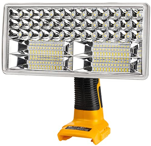 Hipoke 18V 40W 4200lm Cordless LED Work Light Compatible with Dewalt 14.4V-20V Lithium Battery Portable Flashlight Outdoor Floodlight Spotlight Jobsite Lamp with USB Charge Port for Emergency Lighting