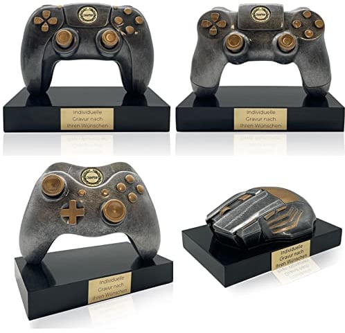 Gaming Controller mit Gravur | Geschenke für Zocker - Esports Pokal mit Wunschtext | Personalisierte Geschenkidee für den Gamer - Gaming Room Deko als Geschenk für den besten Freund (Controller 5)