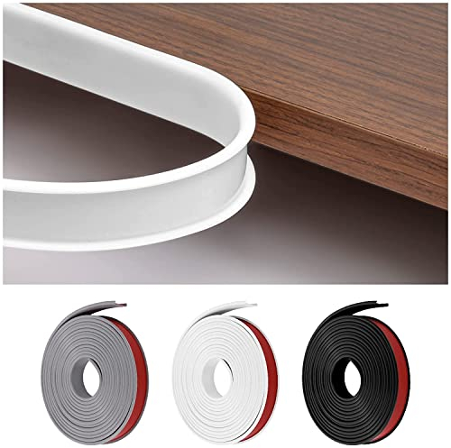 Flintronic Bande de Chant en Forme de U, Coin de Table Protection Bebe Flexible en TPE, Protections Coin de Table pour Bébé avec colle autocollante pour Tables et Coins de Meubles(5 m x 16 mm, Blanc)