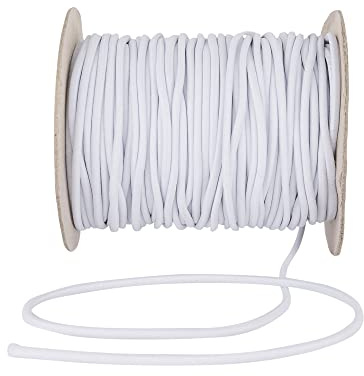 Discount Fabrics LTD elastische Kordel zum Nähen, Basteln, 3 mm breit, schwarz / weiß, perfekt für Perückenbänder, Gurte, Masken, Schneiderzubehör, Änderung, DIY, Handwerk von Discount Fabrics LTD