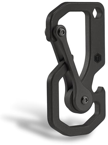 KeyUnity Titanium Carabiner Keychain Tool Bottle Opener with Screwdriver for Daily Transport(KU06BK)