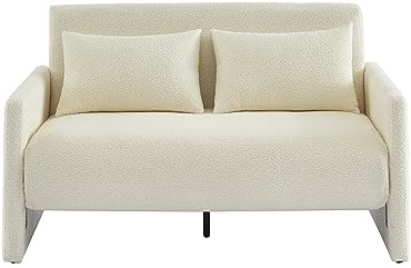 BAÏTA Sofa, rechts, ausziehbar, Jade, 2-Sitzer, Stoff, Frottee, Beige