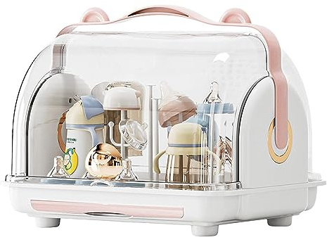 Feeding Bottle Dryer, Safe Bottle Drying Rack Container with Easy-Carry Handle, Dust-Proof Bottle Drying Box Small, Easy to Use Bottle Sterilizer & Dryer for Stuff