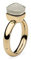 Qudo Firenze white topaz gelbgoldener Ring mit weißem Stein (58 (19))