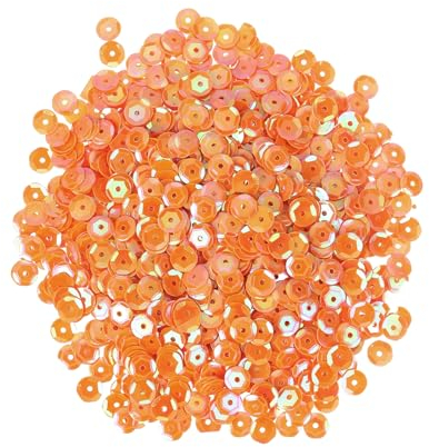 sourcing map Lose Pailletten Irisierende Pailletten 2400 Stück Becher-Pailletten Stickerei-Pailletten für Schmuckherstellung Basteln Nähen, Orange