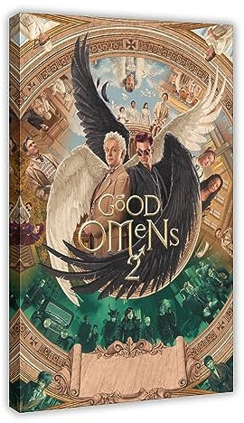 ZOLULA Filmposter Good Omens Staffel 2 2023, Leinwand-Poster, Wandkunst, Dekor, Bild, Gemälde für Wohnzimmer, Schlafzimmer, Dekoration, Rahmen-Stil, 40 x 60 cm