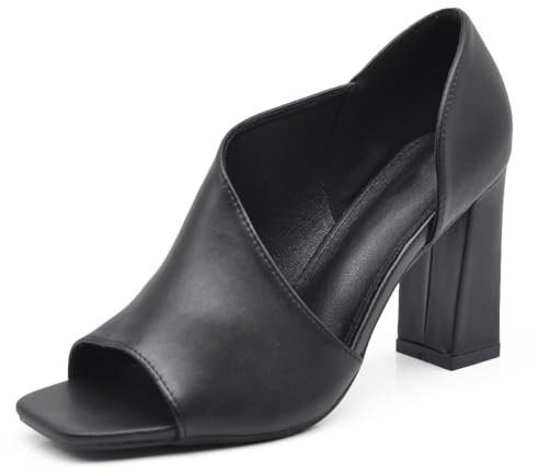 Stivaletti Scarpe da Donna Sandali A Tronchetti Spuntati da Sera Cerimonia Matrimonio Tacco Grosso LY-9293 Nero N.41