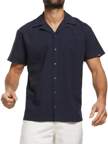Indicode Herren INRycroft Kurzarm-Hemd aus 100% Baumwolle | Herrenhemd Männerhemd Navy, XXL
