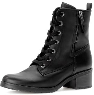 Gabor Damen Schnürstiefeletten, Frauen Stiefeletten,Moderate Mehrweite (G),schnürboots,reißverschluss,Boots,schwarz (Micro),37 EU / 4 UK