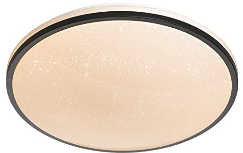 casa NOVA LED-Deckenleuchte - Weiß - Schwarz - Metall - Ø 49 cm - mit Fernbedienung