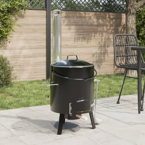 Wenjingqi-4005749 Gulaschkanone mit Kamin und Deckel aus emailliertem Stahl