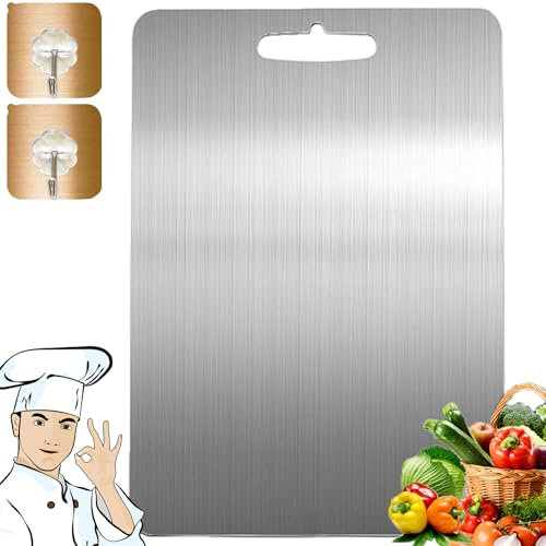 Yamato Titanium Cutting Board Set of 3 Double Sided Medical-Grade Titanium Cutting Mat from Japan (S: 11.4x7.9in)