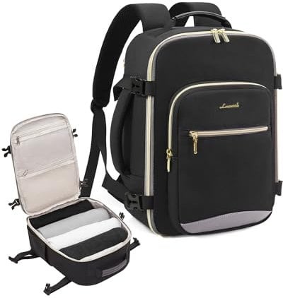 LOVEVOOK Ryanair Handgepäck 40x20x25, Klein Handgepäck Rucksack Tasche Reiserucksack Flugzeug, Carry On Hand Luggage Travel Backpack für 13,3 Zoll Laptop Damen Herren, Cabin Bag Eurowings Wizz Schwarz