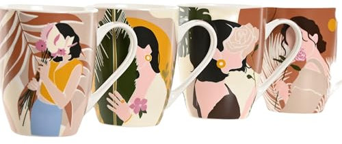 MAGMAHOME Tasses à café modernes et exclusives – Tasses petit-déjeuner de grande capacité et durables – Chavenas Cafe Originales pour les personnes qui apprécient des designs uniques – Coffee Cup