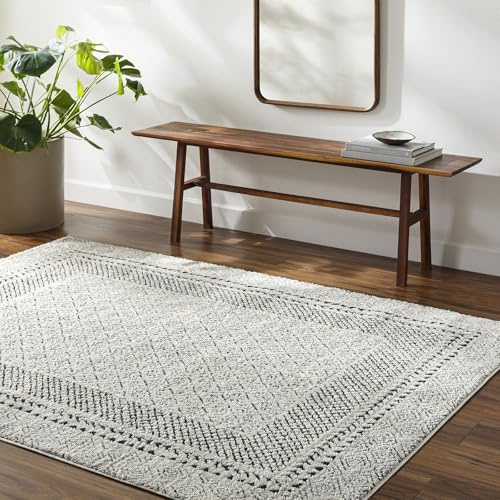 Livabliss Monaco Geometric Rug - Scandi Area Rugs Living Room 120x170 cm, Dining, Kitchen - Neutral, Abstract Patterned Rugs, Boho Style, Easy Care Pile - Large Rug, Grey, Black and Cream
