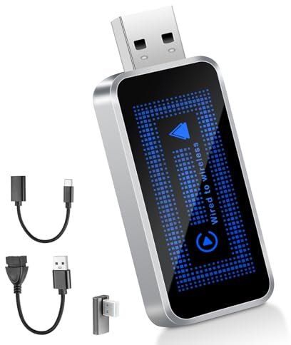 PopuLike Wireless CarPlay Adapter for iPhone, Converts Wired to Wireless Plug & Play, CarPlay Wireless Adapter UK Compatibility with iOS 10+ & Cars 2016 + (Only for iPhone)