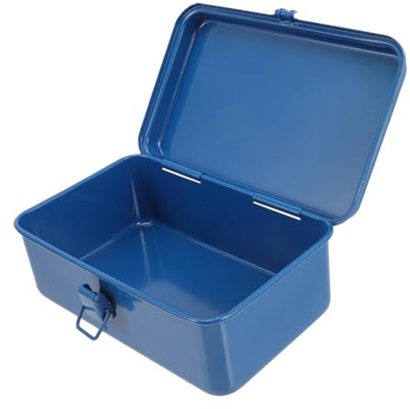 TOBBOMEY Werkzeugkasten Metall Mit Vintage Design Robuster Eisen Organizer Für Haushalts- Und Auto-reparaturen Tragbare Aufbewahrungsbox Für Kleine Werkzeuge Für Werkstatt Und Unterwegs