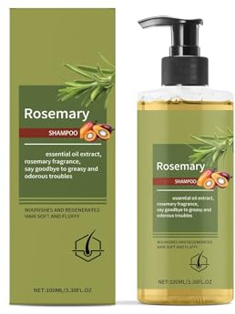 Rosmarin Shampoo- Shampoo mit Rosmarinöl für Haarwachstum - Nährende und stärkende Formel,für kraftloses, dünner werdendes Haar - Ohne Sulfate, Silikone (100ml)