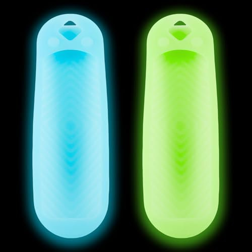 Sharelove Confezione da 2 cover per telecomando Sky Q Sky135, pratica custodia in silicone per telecomando Sky Q Touch e Non-Touch, con cordino, antisismica e antiscivolo (verde brillante e blu)