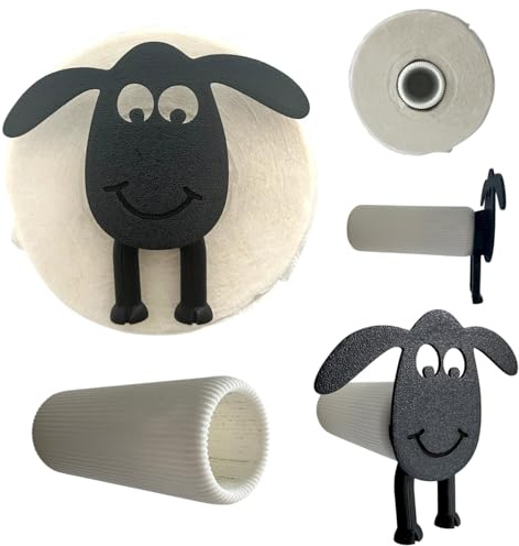 2 Stück Design WANDHALTERUNG Schaf, Toilettenpapier Halterung, Toilettenpapierhalter, Klorollenhalter, Klopapierhalter, Wanddeko, Klodeko, Baddeko, Schäfchen Deko