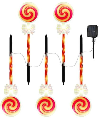Solare Weihnachts Zuckerstangen Für Die Außenbeleuchtung - Solarbetrieben Wasserdicht - Beleuchtete Dekoration für Zuckerstangen,für Gehweg Vorgarten Rasenfläche Auffahrt Garten Terrasse Festival Feie